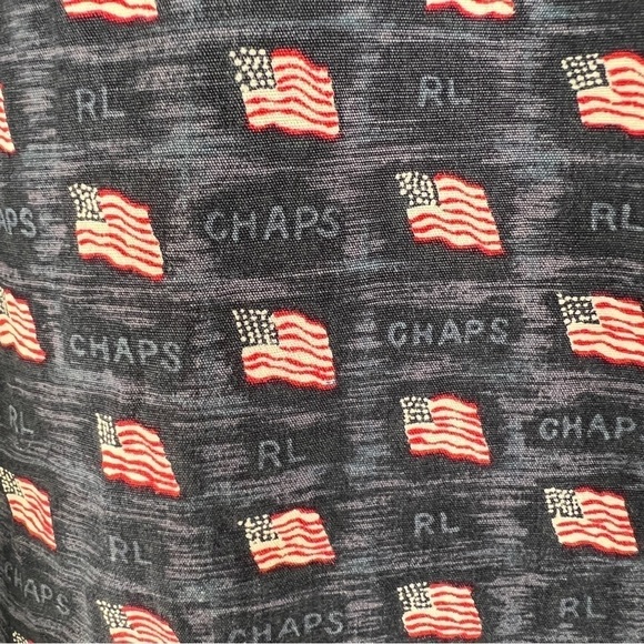 CHAPS RALPH LAUREN Patriotic American Flag Print Button down Shirt. Size 1XB. - Picture 3 of 6
